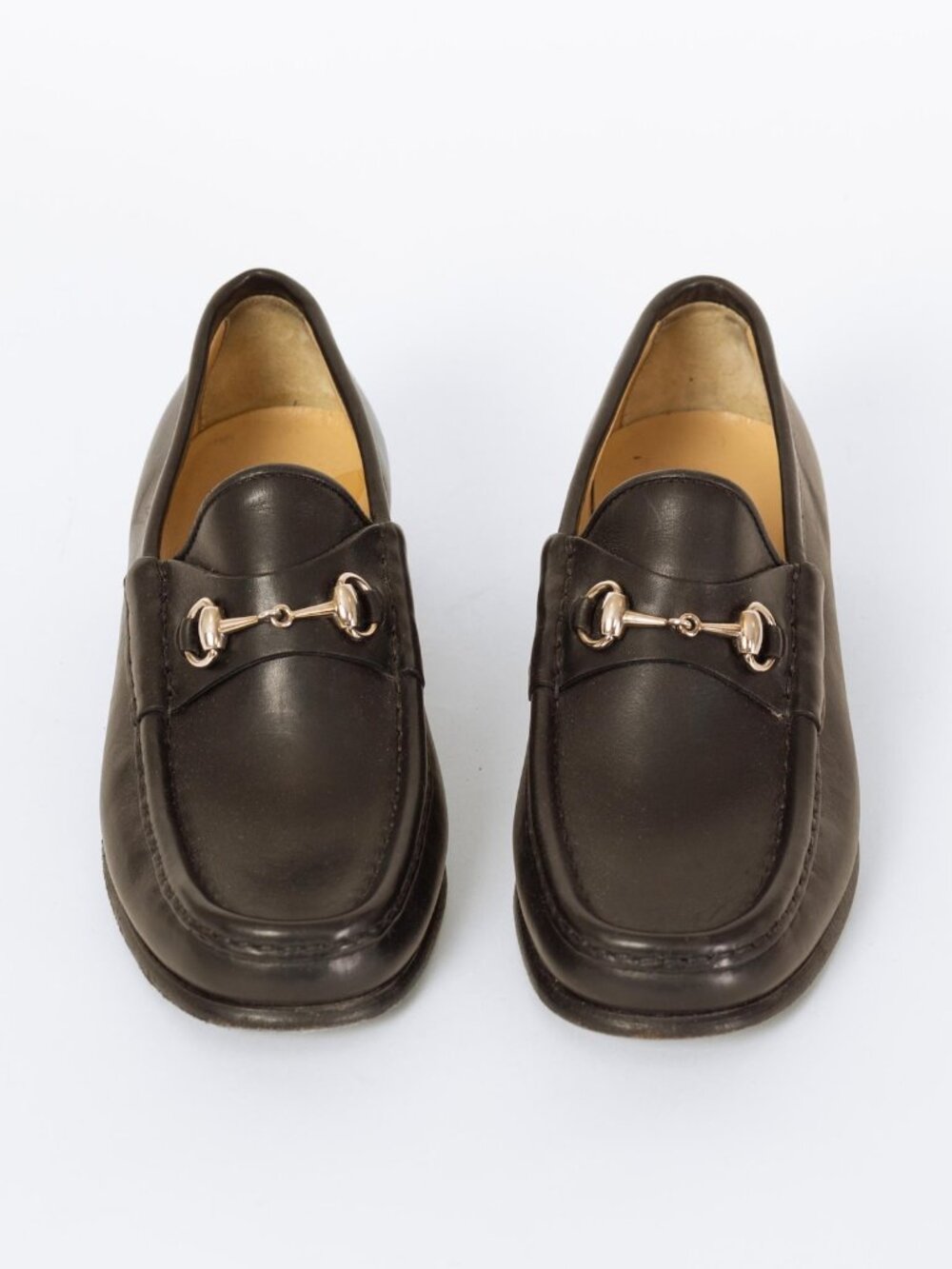 Vintage Gucci 90s Black Leather Horsebit Loafers - Size 5 - Picture 4 of 7
